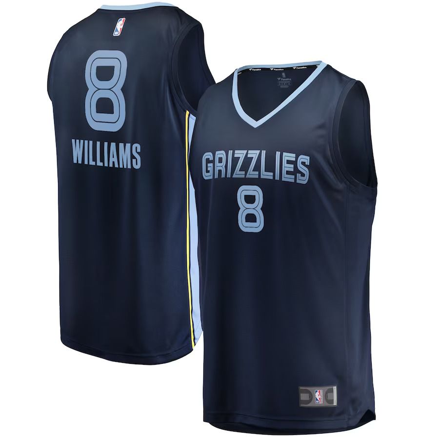Men Memphis Grizzlies 8 Fanatics Branded Navy Ziaire Williams Fast Break Replica NBA Jersey